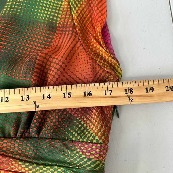 BcbgMaxazaria Silk Knee Length Dress Neck Tie Diamond - Picture 9 of 16